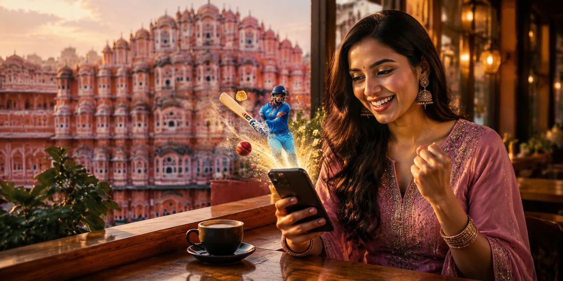 Excited cricket bettors watching IPL match near Hawa Mahal Jaipur